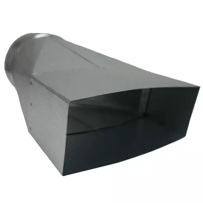 Adapter 170x80 mm til diameter 150 mm til kanalføring