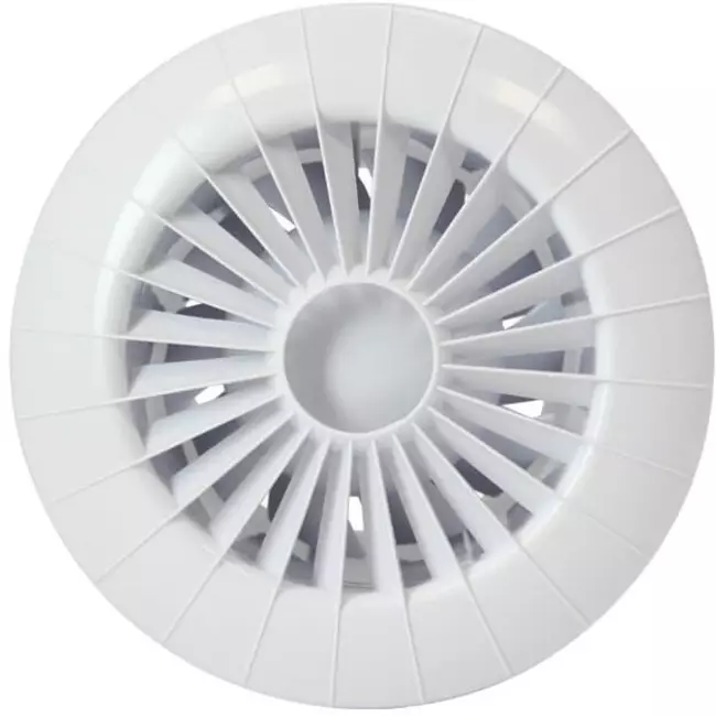 Rund badeværelsesventilator – fugtsensor og timer – Ø 100 mm – aRid 100 BB HS