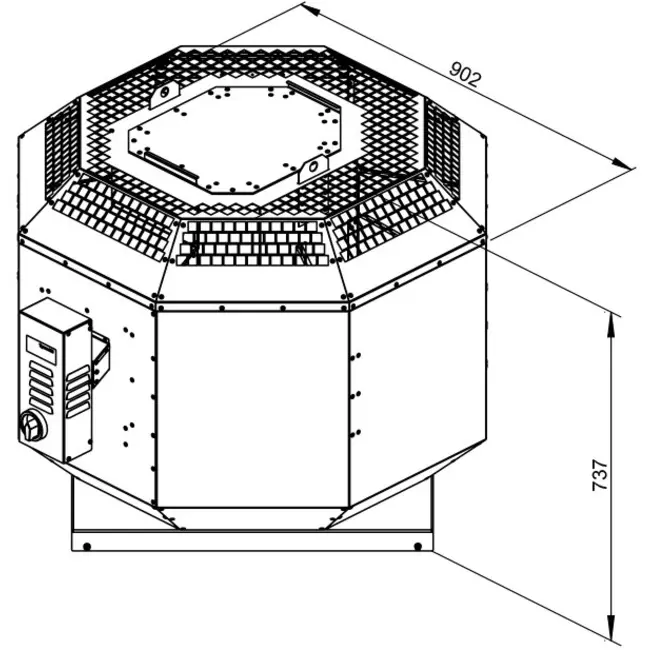 Tagventilator med lodret afkast - DVN 500 D4 F4 30