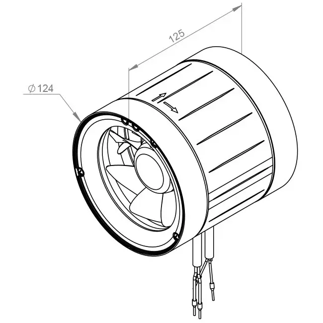 Ruck® kanalventilator Etamaster med EC-motor - 220 m³/t -Ø 125 mm + PWM-styring