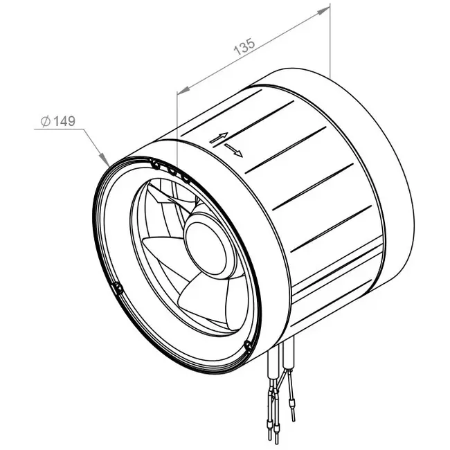 Kanalventilator 150 mm blandet flow ETAMASTER - EM 150 EC 02