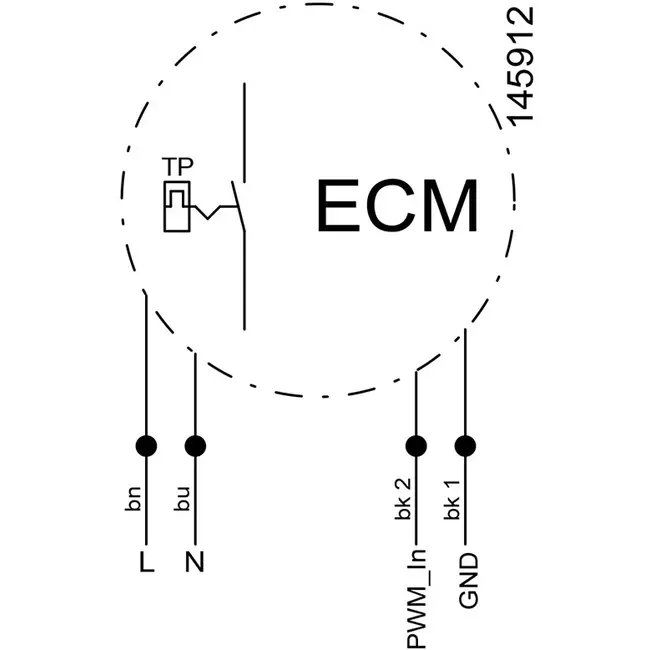 Ruck® kanalventilator Etamaster med EC-motor - 195 m³/t -Ø 100 mm + PWM-styring