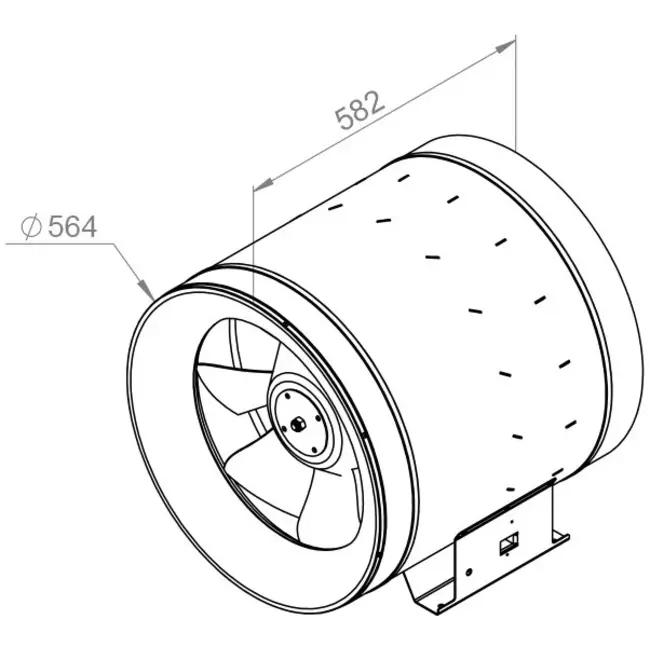 Ruck® kanalventilator Etaline D med frekvensstyring 10.800 m³/h diameter 560 mm - EL 560 D4 02