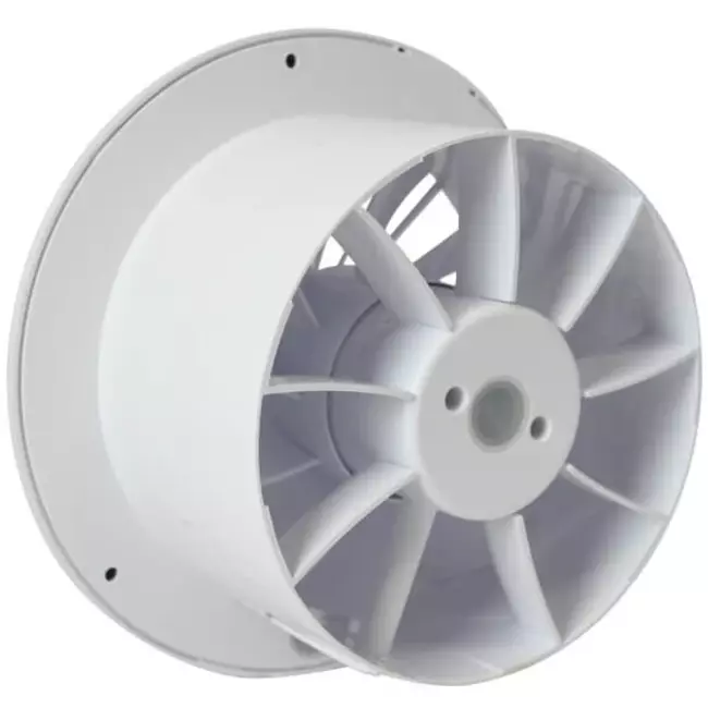 Rund badeværelsesventilator i hvid med timer – Ø 150 mm – aRid 150 BB TS