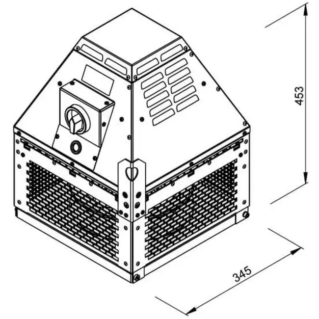 Tagventilator med vandret afkast- DHN 225 D2 F4 30