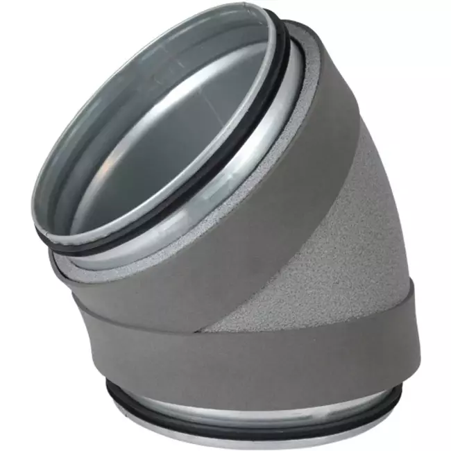 Thermoduct 13 mm bøjningsdiameter 125 mm 45 grader isoleret