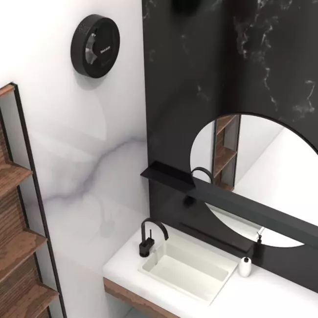 Svara badeværelsesventilator med timer, fugt- og lyssensor, 100–125 mm (app-styret) SORT