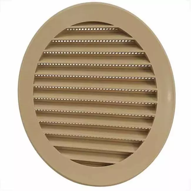Rist med ventilationsblade diameter 100 mm beige - VR100Y