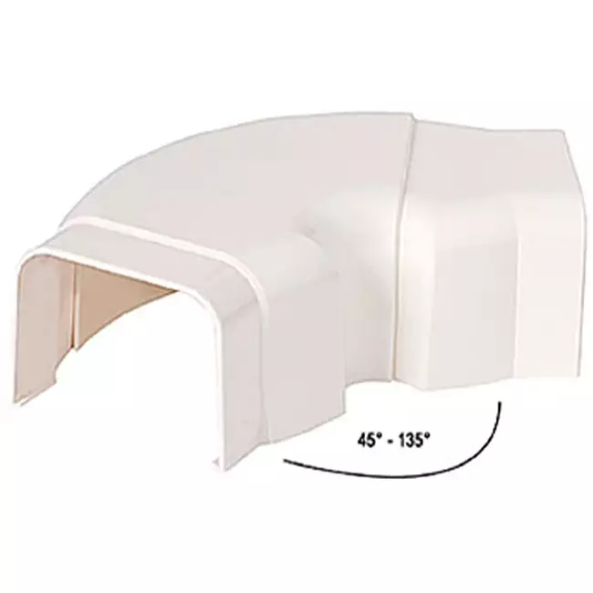 Climaplus-airconditionkanal Justerbar bøjning 90x65mm RAL 9010 HVID
