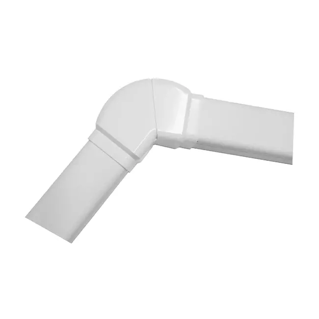Climaplus-airconditionkanal Justerbar bøjning 90x65mm RAL 9010 HVID