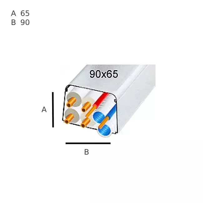 Climaplus-airconditionkanal 1,5 m kanal 90x65 mm RAL 9010 HVID