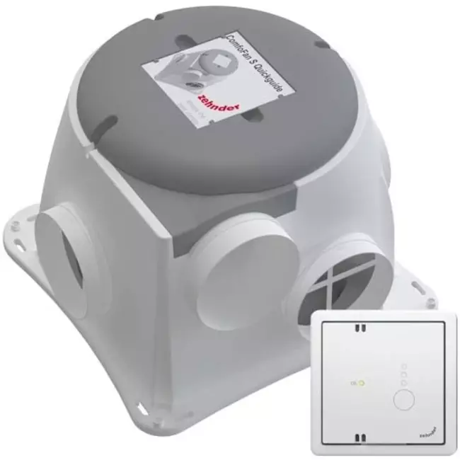 Zehnder ComfoFan Silent 460 m³/h + CO2-sensor – stik med jordforbindelse