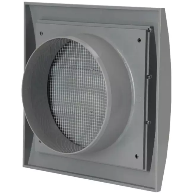 Jalousirist overtryk ventilationsrist 150x150 diameter: 100 grå - ND10ZP