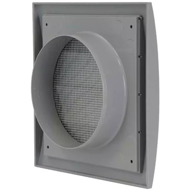 Jalousirist overtryk ventilationsrist 190x190 diameter: 125 grå - ND12ZP