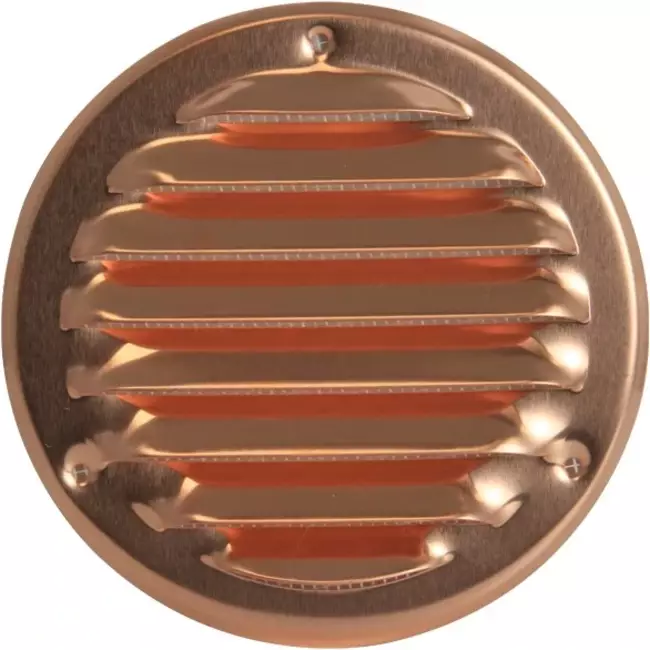 Ventilationsrist i metal rund 100 mm kobber – MR100Cu