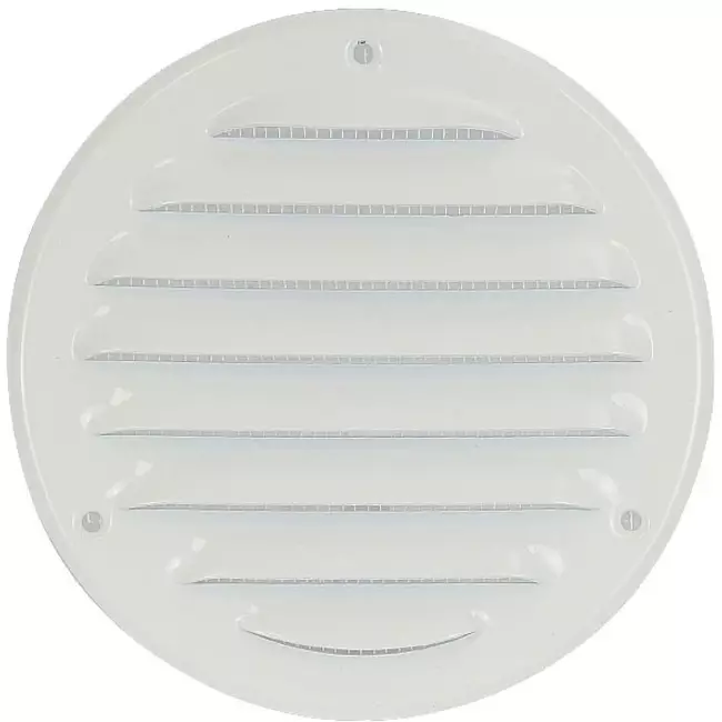 Ventilationsrist i metal rund 125mm hvid - MR125 - RAL9016