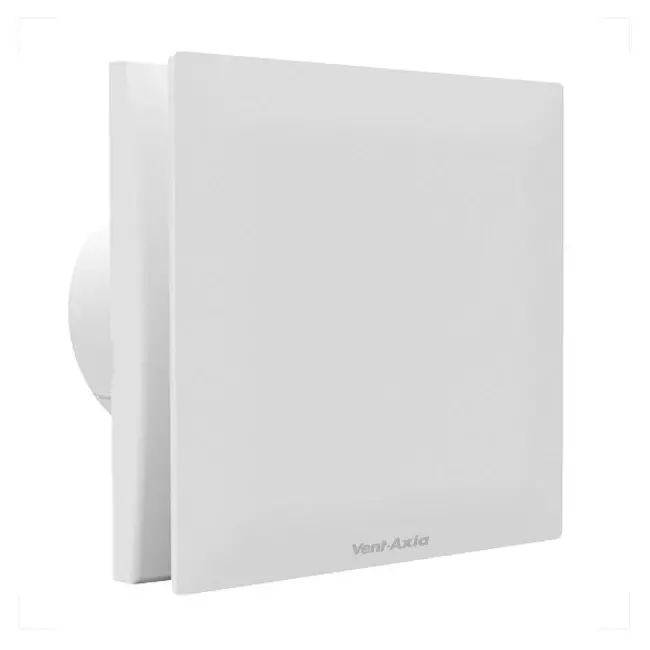 Vent Axia lydløs badeværelsesventilator Ø 100 mm – Med timer og fugtsensor – Vent Axia Mute 100 HTN