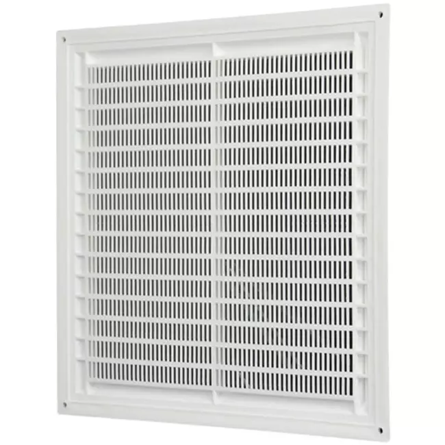 Firkantet ventilationsrist med rist 250x250 mm hvid - VR2525Y