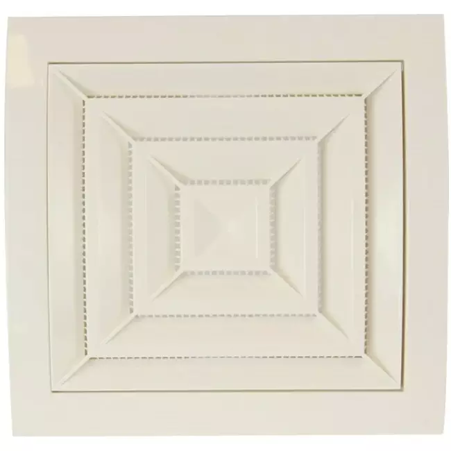 Firkantet loftdiffusor 150x150 diameter: 100 hvid - ND10G