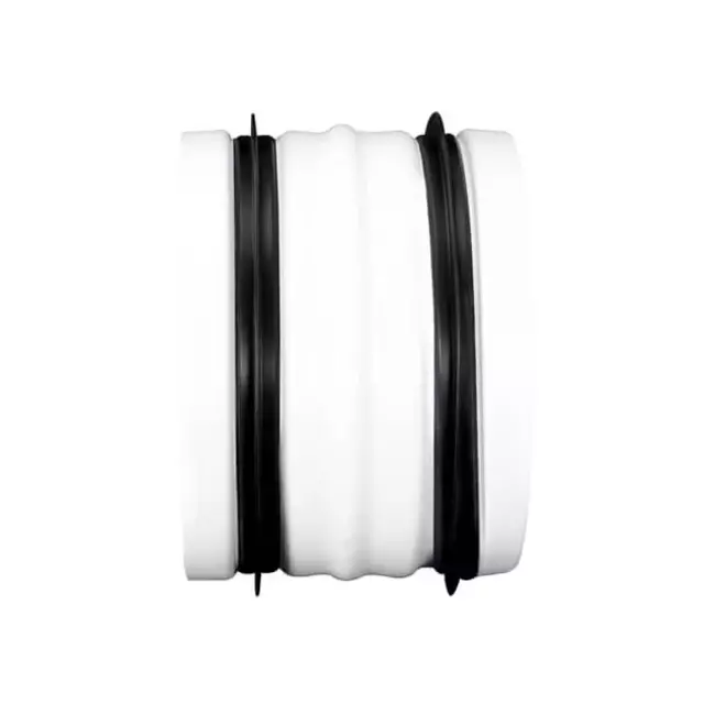 Tilslutning, hvid, til rør Ø125 mm, metal
