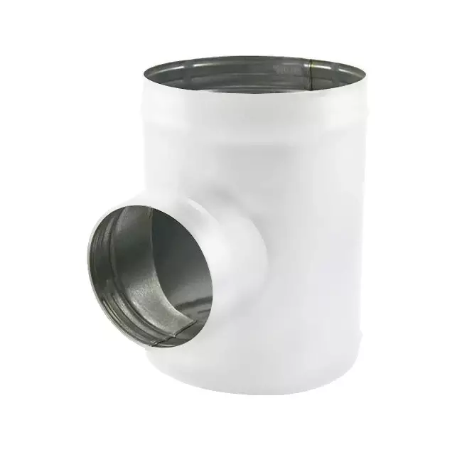 Spiro t-stykke diameter 100 mm - 100 mm (90 grader) (sendz. galvaniseret) RAL9010