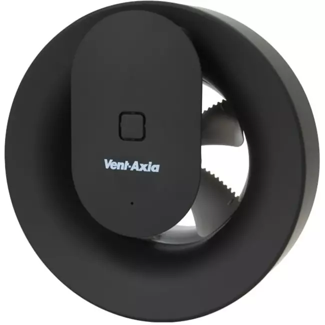 Svara badeværelsesventilator med timer, fugt- og lyssensor, 100–125 mm (app-styret) SORT
