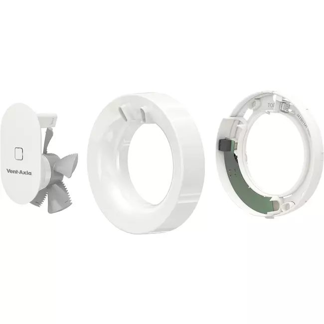 Vent Axia Svara badeværelsesventilator med fugt- og lyssensor Ø 100 – 125 mm (app-styret)