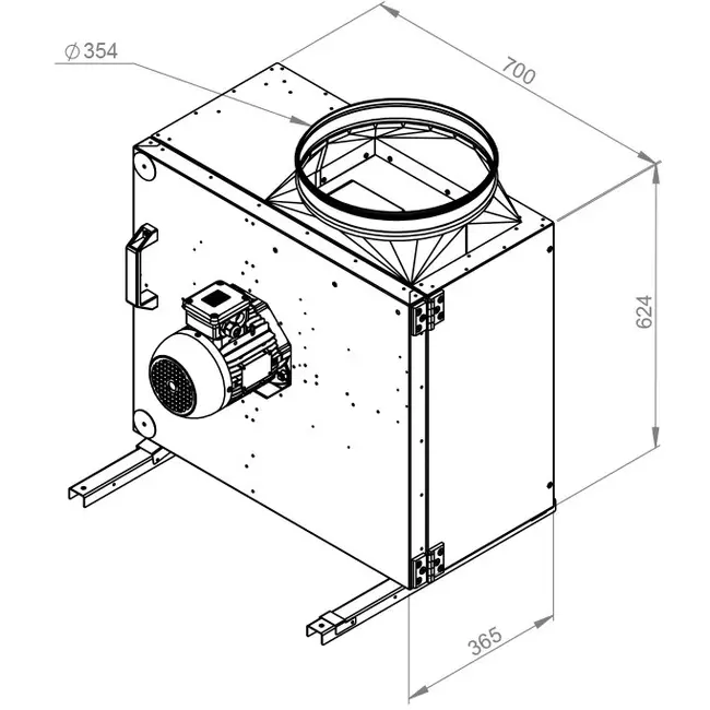 Boksventilator til røggas F400 - MPS 315 D4 F4 30
