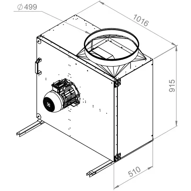Boksventilator til røggas F400 - MPS 560 D4 F4 30