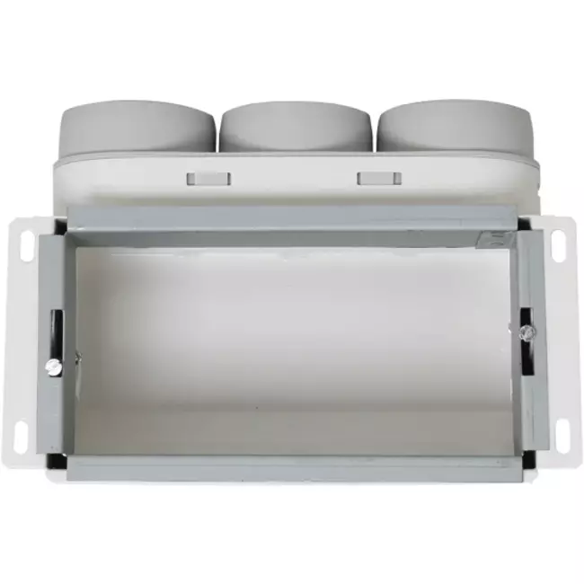 Vent-Axia Uniflexplus vægkollektor med øverste tilslutning, isoleret 3 x Ø69mm til flad kanal 200 x 100mm