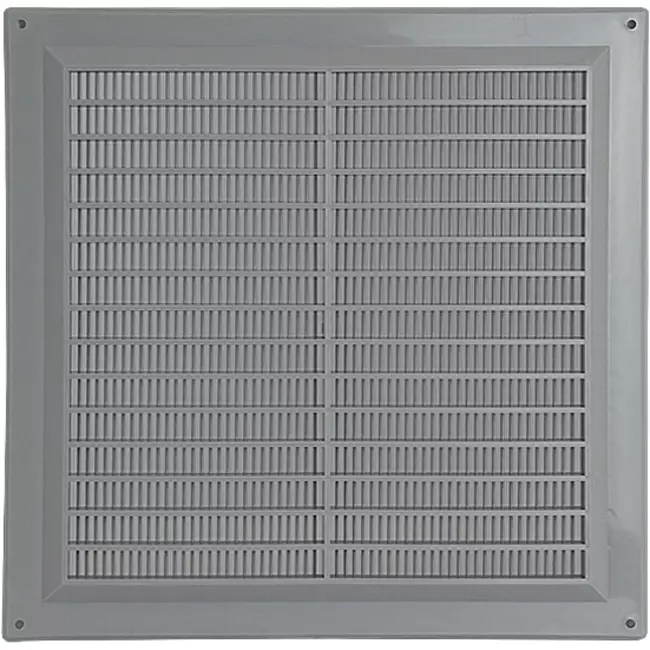 Firkantet ventilationsrist med rist 250x250 mm grå