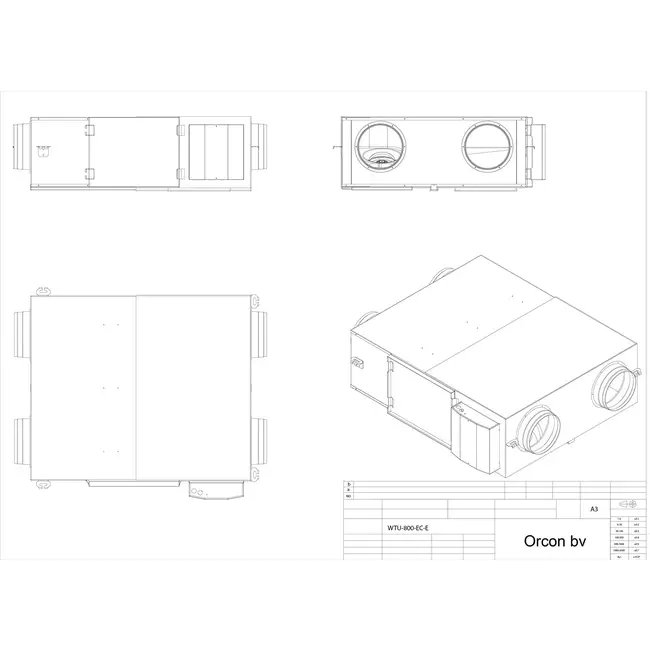 Orcon WTU 800 EC-E – 800m³/t