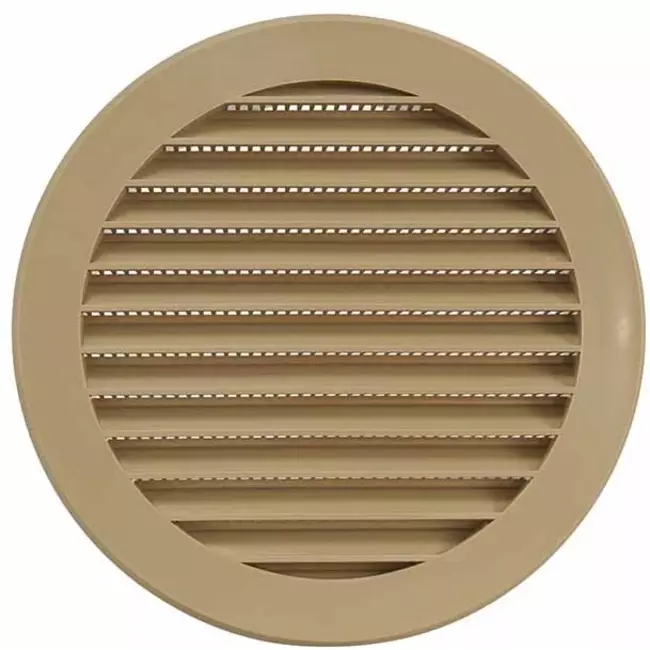 Rist med ventilationsblade diameter 125 mm beige - VR125Y