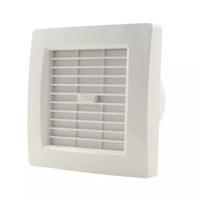 Badeværelsesventilator Ø 120 mm hvid med automatisk lukkeventil – luksus X120Z