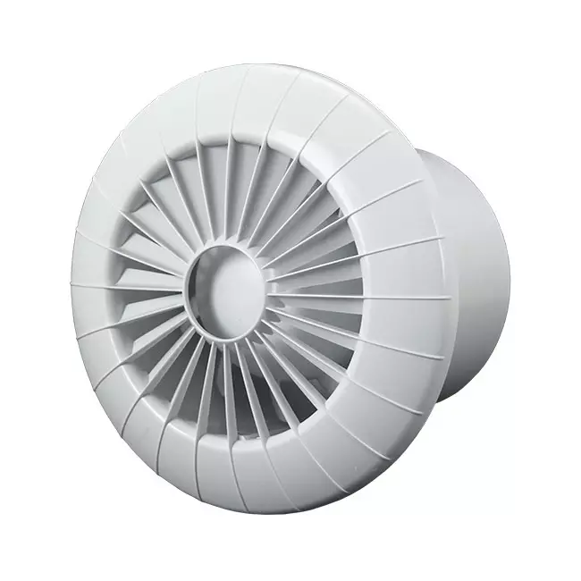 Rund badeværelsesventilator i hvid – Ø 100 mm – aRid 100 BB