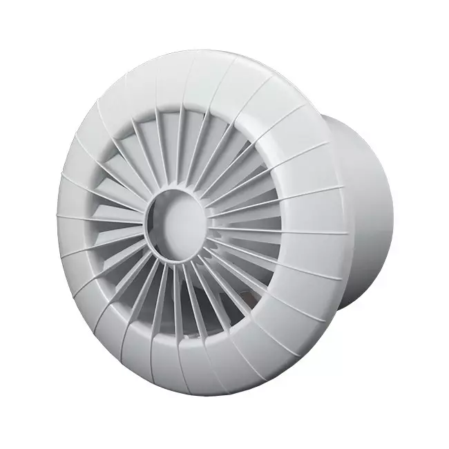 Rund badeværelsesventilator – fugtsensor og timer – Ø 100 mm – aRid 100 BB HS