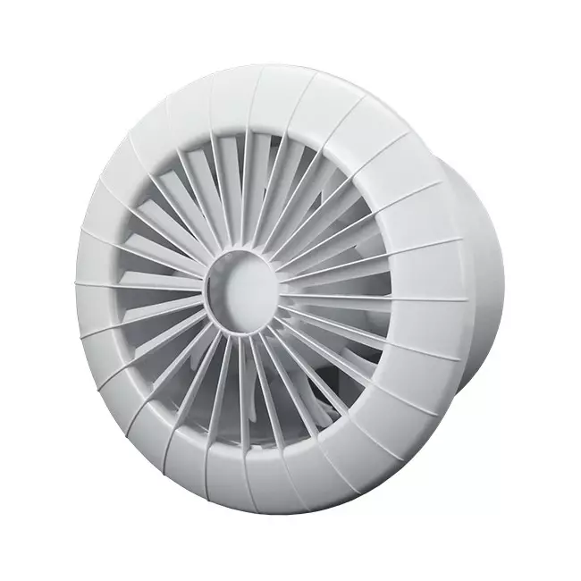 Rund badeværelsesventilator i hvid – Ø 120 mm – aRid 120 BB
