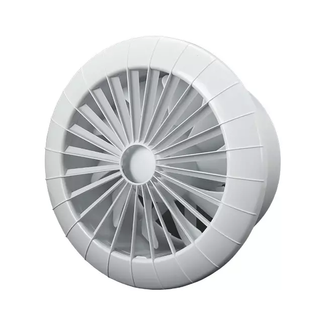 Rund badeværelsesventilator i hvid med timer – Ø 150 mm – aRid 150 BB TS