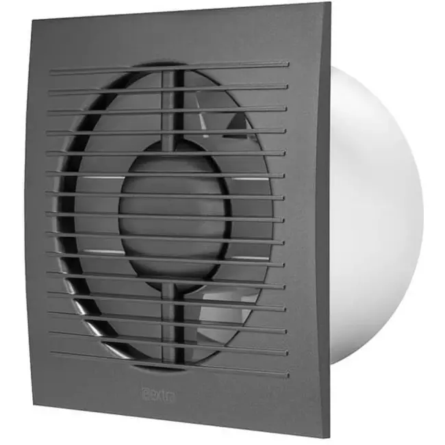 Badeværelsesventilator Ø 125 mm antracit med timer – EE125TA