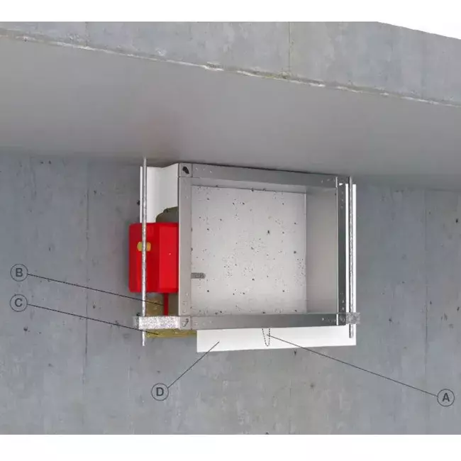 Brandspjæld rektangulær endeforbindelse - E-FD25 450x600 R S