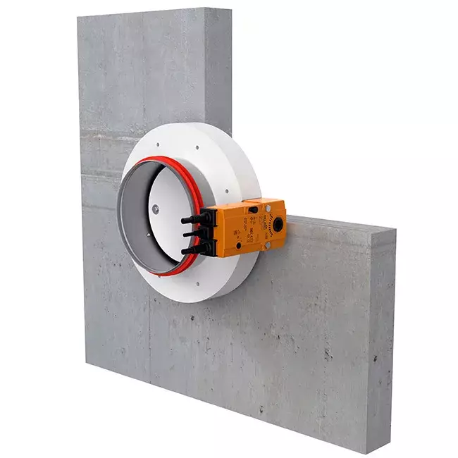 Brandspjæld rund kompakt 630 mm servomotor 24V - E-FDC DD M24 D630