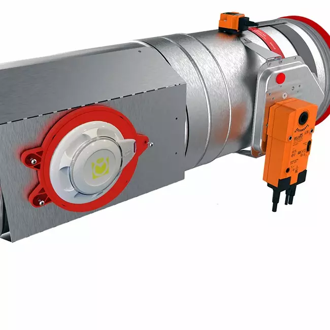 Røgsensor 230V til rundt brandspjæld 200 mm - E-FDC A SSA D200 230