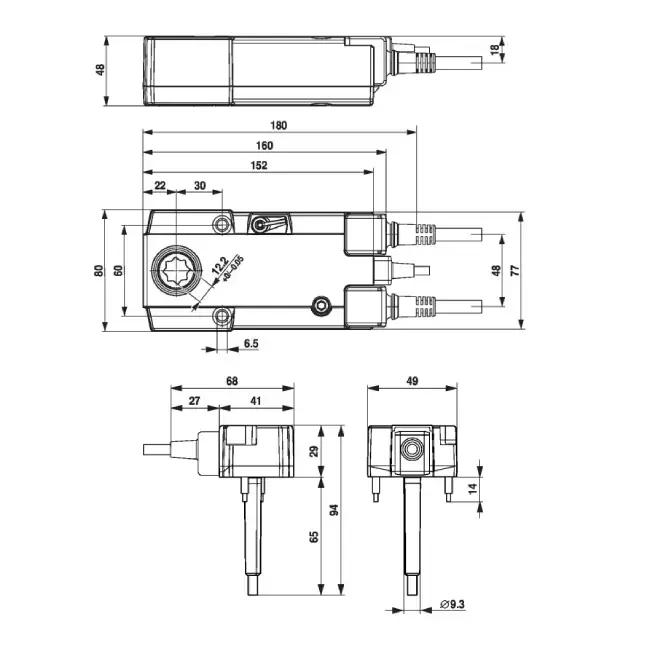 Servomotor til brandspjæld 230V, 9 Nm, åben/luk - E-BFN230 T