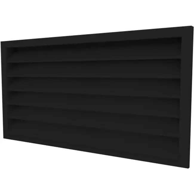 Ydervægrist 800 x 600 aluminium med faste ventilatorblade - blandet farve RAL 9005