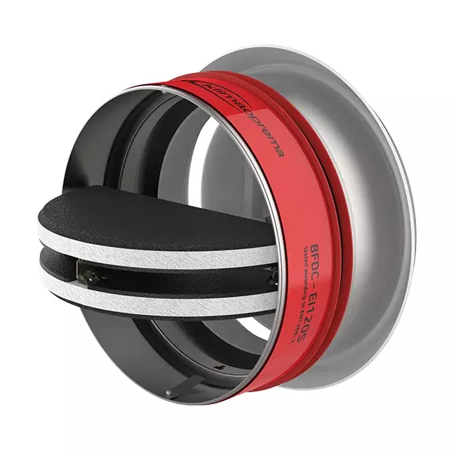 Brandspjæld cirkulært 125 mm med ventilationsventil - E-BFDC V EI120S D125