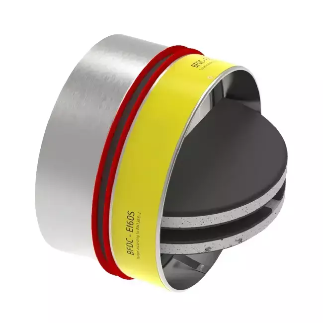Brandspjæld cirkulært 200 mm med ventilationsventil - E-BFDC V EI60S D200