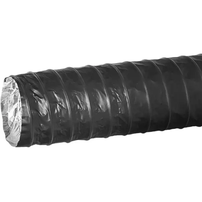 Combidec-ventilationsslange i aluminium med yderlag i polyester, SORT, Ø80 mm (10 meter)