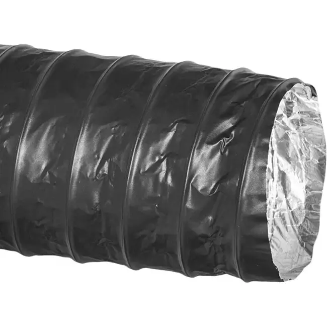 Combidec-ventilationsslange i aluminium med yderlag i polyester, SORT, Ø80 mm (10 meter)
