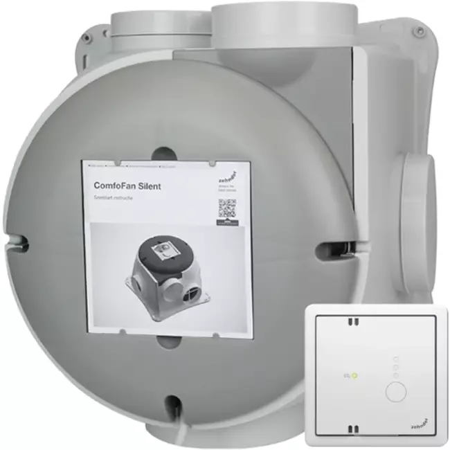 Zehnder ComfoFan Silent 460 m³/h + CO2-sensor – stik med jordforbindelse