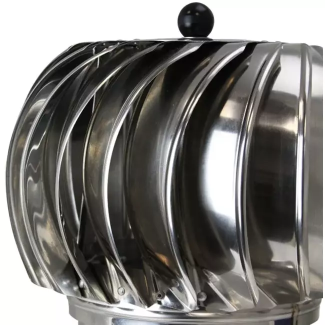Vinddrevet tagventilator Cowl 200 mm rustfrit stål inklusive tagplade – 115m3/h